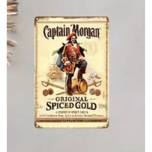 Captain Morgan Vintage Look metal poster - bar wall sign decor gift for dad‎
